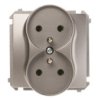 Simon Basic Gniazdo Podwójne Z/U 16A Ip20 Stal Inox Bmgz2m.01/21