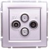 KOS66 Gniazdo antenowe podwójne TV/SAT/SAT aluminium 664078