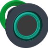 Pushbutton, for universal LED, illuminable, waistband round, green, front ring dark gray, mounting Ø 30.5 mm, ZB5FW933