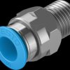 153007 Push-in fitting, straight, with external hexagon, R1/4 <> dia. 1