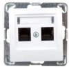 IMPRESJA Gniazdo komputerowe podwójne RJ45 kat.5e MMC białe GPK-2Y/K/m/00
