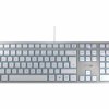 Klawiatura przewodowa, kolor: Silver, White, USB, QWERTY, Cherry