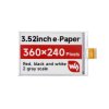 Wyświetlacz e-Paper (B) 3.52″ E-Ink 360×240 - Waveshare 28259