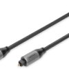Connection cable, 3 m, black, Toslink plug, straight to Toslink plug, straight, DB-510510-030-S