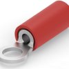 Insulated ring cable lug, 0.3-1.42 mm², AWG 22 to 16, 3.68 mm, M3.5, red, 36149