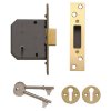 Yale Locks PM552 5 Lever Mortice Deadlock 67mm 2.5in Polished Brass