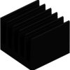 Extruded heatsink, (L x W x H) 50 x 50 x 40 mm, 3.6 to 1.25 K/W, black anodized, 10020065