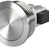 Vandal-proof pushbutton, 1 pole, silver, unlit , 5 A/125 VAC, mounting Ø 30 mm, 30.1 mm, IP66/IP67, 3-145-589