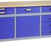 Stół warsztatowy ultramaryna niebieski Küpper 12277, (S x W x G) 1700 x 840 x 600 mm