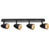 Poczwórna punktowa oprawa sufitowa typu spot OVO 4 Black Gold, listwa, IP20, 4xGU10, czarna, pierścień złoty EDO777243