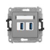 ICON Gniazdo podwójne 2xUSB A-A 3.0 szary mat 27IGUSB-6 KARLIK