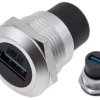 Gniazdo przyłączeniowe USB 3.0 - USB 3.0 do zabudowy na panel srebrny