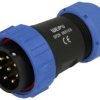 Wtyk; SP2910/P8II-1N; 8 torów; proste; lutowany; 4,0mm2; 13-16mm; SP29; na przewód; 30mm; skręcane; nylon66; niebiesko-czarny; I