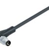 Sensor actuator cable, M8-cable plug, angled to open end, 4 pole, 2 m, PUR, black, 4 A, 79 3383 778 04