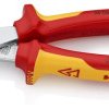 Szczypce tnące boczne o zwiększonym przełożeniu z wielokomponentowymi nasadkami, izolowane wg VDE chromowane 200 mm KNIPEX 74 06