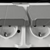 MEG2320-8029 Double socket, horizontal with contact protection - Aquastar, li