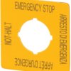 Label, 50 x 30 mm, DE, EN, FR, IT, for emergency stop pushbutton, 121373