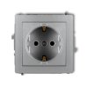 DECO Gniazdo pojedyncze z/u SCHUKO srebrny metalik 7DGP-1sp