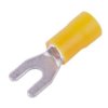 Końcówka widełkowa izolowana M4 żółta 100szt SGE KWY4