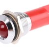 Lampka kontrolna do montażu panelowego 115 V dc, 230V ac, czerwona 16mm LED Chrom Końcówka lutownicza RS PRO