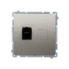 Simon Basic Gniazdo komputerowe pojedyncze RJ45 kat. 6 ekranowane z przesłoną przeciwkurz. satynowy BM61E.01/29