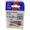 ForgeFix FPKMPS540Y Multi-Purpose Pozi Screw CSK ST ZYP 5.0 x 40mm ForgePack 10