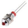 Lampka kontrolna do montażu panelowego 2V dc, czerwona 6mm LED Chrom Styk ołowiowy RS PRO