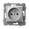 ARIA Gniazdo pojedyncze z uziemieniem z przesłonami torów prądowych srebro GP-1UZP/m/18 OSPEL