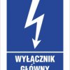 Samoprzylepna tabliczka ostrzegawcza /Wyłącznik główny 52x74/ 1EIA/Q1/F