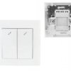 Włącznik Podwójny Schodowy Łącznik Podtynkowy Biały WESA
