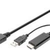 Digitus DisplayPort / HDMI kabel Gniazdo DisplayPort, Wtyczka HDMI-A, Złącze męskie USB-A 2 m czarny AK-330111-020-S 4K