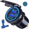 Ładowarka 2xUSB QC 3.0;6V-3A;9V-2A; LED niebieski;z włącznikiem;12V;