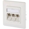 Metz Connect 130B12D31002-E Network Outlet Flush CAT 6A 3 Ports Pure White