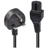 Lindy 30458 2m Mains UK 3 Pin Plug to Hot Conditioned IEC C15 Power Cable  Ket