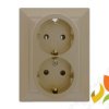 PERŁA Gniazdo podwójne z uziemieniem schuko złoto metalik PT-7P ABEX