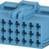 Socket, unequipped, 21 pole, straight, 3 rows, blue, 6-968975-1