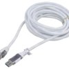 Kabel USB 3.0 RJ45 wtyk, USB A wtyk niklowany 3m biały F/UTP 74160