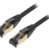 Patch cord S/FTP, Cat 8, RJ45 wtyk z obu stron, linka, Cu, 0,5m PP8-LSZHCU-BK-0.5M