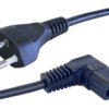 Device connection cable, Switzerland, plug type J, straight on C13 socket, angled, H05VV-F3G1.0 mm², black, 2.5 m, 12G-H05VVF3G1