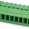 Socket header, 3 pole, pitch 5.08 mm, straight, green, 1808829