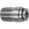 Push-in fitting, L 22.8 mm, 20 bar, stainless steel, for hose, 135107