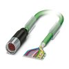 Przewód zasilający Phoenix Contact 1624780 17 Core 2 m Poliuretan, Poliuretan termoplastyczny Sheath Zielony 9.4 mm OD,