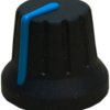PSP 49009-BL 49009-BL Pokrętło ze wskaźnikiem czarny, niebieski (Ø x W) 18.8 mm x 15.24 mm 1 szt.