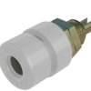 Złącze bananowe Żeńskie Lutowie typ Gniazdo bananowe Biały Hirschmann Test & Measurement rozmiar 4 mm 60 V Złoty, Cynk