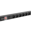 LISTWA ZASILAJĄCA RACK PDU 19 LANBERG 1U 16A 6X 230V PL 2M CZARNA