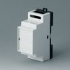 PPO/PC DIN rail enclosure, (L x W x H) 82 x 29 x 86 mm, light gray/black, B6501117
