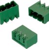 Pin header, 2 pole, pitch 5.08 mm, angled, green, 691313510002