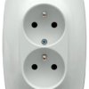 KOS66 Gniazdo podwójne z/u z niezamiennością faz kompletne białe 660437