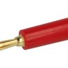 Wtyk bananowy; 4mm; 25.405.1; czerwony; 47mm; wtykany (gniazdo bananowe 4mm); 24A; 60V; mosiądz złocony; ABS; Amass; RoHS