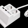 P 3125 Multiple socket, 2-way, type F, 2x USB, white